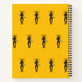 アフリカンアート、シルエットギタリストパターン ノートブック (裏面)
