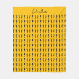 アフリカンアート、シルエットギタリストパターン フリースブランケット