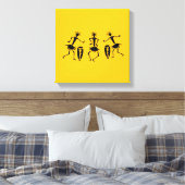 アフリカンアート、ハッピーダンス キャンバスプリント (インサイチュ (寝室))