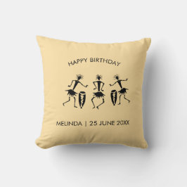 アフリカンアート、ハッピーダンス クッション