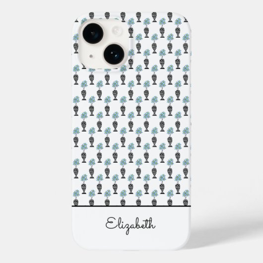 アフリカンアート、ブルートロピカルフローラ Case-Mate iPhoneケース (裏面)