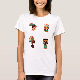 アフリカンアート 女性用Tシャツ Tシャツ