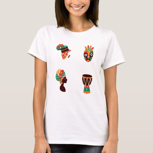 アフリカンアート 女性用Tシャツ Tシャツ (正面)