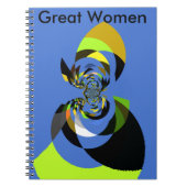 アフリカンウーマンベクトルデザインアートプリント ノートブック (正面)