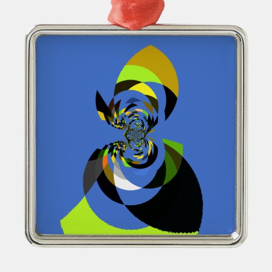 アフリカンウーマンベクトルデザインアートプリント メタルオーナメント (正面)