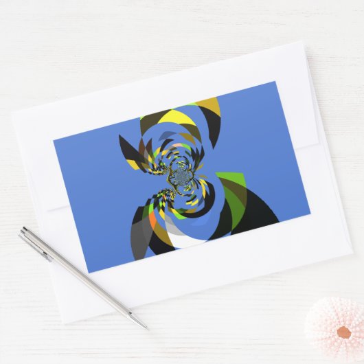 アフリカンウーマンベクトルデザインアートプリント 長方形シール (封筒)