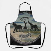 アフリカンエレファントアートプリント エプロン (正面)