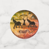 アフリカンエレファントアートプリント コンフェッティ (スモール正面)