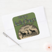アフリカンエレファントアートプリント スクエアシール (封筒)
