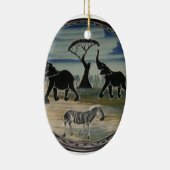 アフリカンエレファントアートプリント セラミックオーナメント (右)