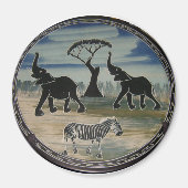 アフリカンエレファントアートプリント マグネット (正面)