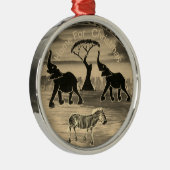 アフリカンエレファントアートプリント メタルオーナメント (右)