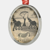 アフリカンエレファントアートプリント メタルオーナメント (左)