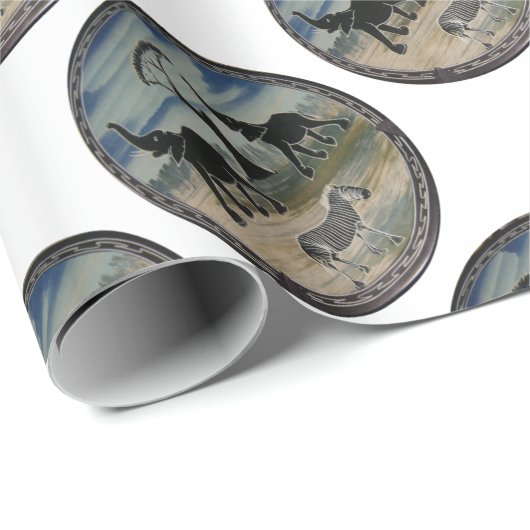 アフリカンエレファントアートプリント ラッピングペーパー (ロールコーナー)