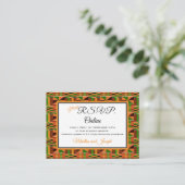 アフリカンオレンジクラシック色のケンテクロスRSVPオンライン エンクロージャーカード (スタンド正面)