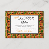 アフリカンオレンジクラシック色のケンテクロスRSVPオンライン エンクロージャーカード (正面)
