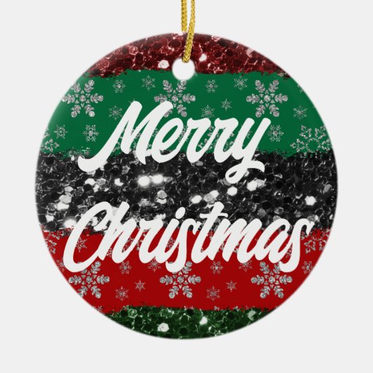 アフリカンカラークリスマスツリーオーナメント、クリスマス セラミックオーナメント (正面)