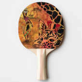 アフリカンガールとキリン – フレンズ – アートスケッチ- 卓球ラケット (裏面)