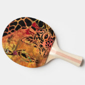 アフリカンガールとキリン – フレンズ – アートスケッチ- 卓球ラケット (横)