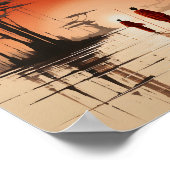 アフリカンガールズイラストレーションミニマリストアフリカンアート ポスター (角)