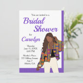 アフリカンガールブライダルシャワーケンテ数々のK45カラー 招待状 (スタンド正面)