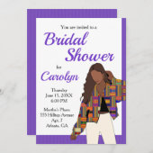 アフリカンガールブライダルシャワーケンテ数々のK45カラー 招待状 (正面/裏面)