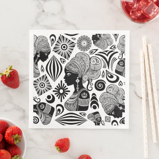 アフリカンガールポートレートトライバルタトゥー (インサイチュ)