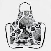 アフリカンガールポートレートトライバルタトゥー エプロン (正面)