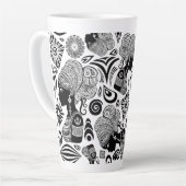 アフリカンガールポートレートトライバルタトゥー カフェラテマグ (左アングル)