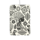 アフリカンガールポートレートトライバルタトゥー カーエアーフレッシュナー (正面)