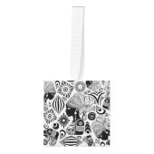 アフリカンガールポートレートトライバルタトゥー キューブオーナメント (正面)