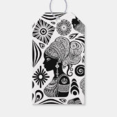 アフリカンガールポートレートトライバルタトゥー ギフトタグ (正面)