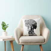 アフリカンガールポートレートトライバルタトゥー クッション (椅子)