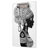 アフリカンガールポートレートトライバルタトゥー クリップボード (左)