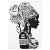 アフリカンガールポートレートトライバルタトゥー クリップボード (裏面)