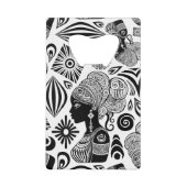 アフリカンガールポートレートトライバルタトゥー クレジットカード栓抜き (正面)