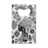 アフリカンガールポートレートトライバルタトゥー クレジットカード栓抜き (裏面)