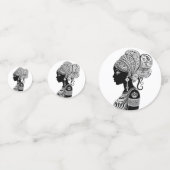 アフリカンガールポートレートトライバルタトゥー コンフェッティ (裏面)