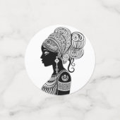 アフリカンガールポートレートトライバルタトゥー コンフェッティ (スモール正面)