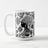 アフリカンガールポートレートトライバルタトゥー コーヒーマグカップ (左)