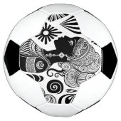 アフリカンガールポートレートトライバルタトゥー サッカーボール (回転)