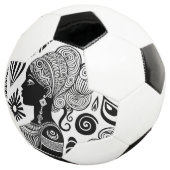 アフリカンガールポートレートトライバルタトゥー サッカーボール (3/4)
