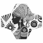 アフリカンガールポートレートトライバルタトゥー サッカーボール (フラット)