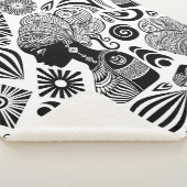 アフリカンガールポートレートトライバルタトゥー シェルパブランケット (3/4)