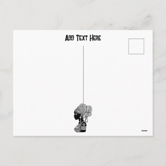 アフリカンガールポートレートトライバルタトゥー シーズンポストカード (裏面)