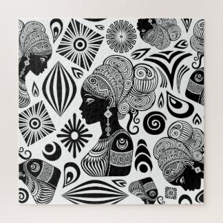 アフリカンガールポートレートトライバルタトゥー ジグソーパズル