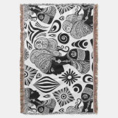 アフリカンガールポートレートトライバルタトゥー スローブランケット (正面縦)