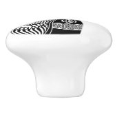 アフリカンガールポートレートトライバルタトゥー セラミックノブ (側面)