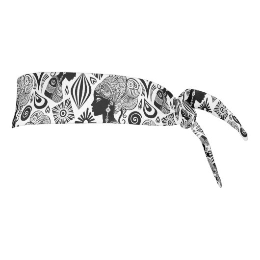 アフリカンガールポートレートトライバルタトゥー タイヘッドバンド (回転90)