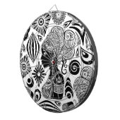 アフリカンガールポートレートトライバルタトゥー ダーツボード (正面右)